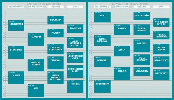 Horarios Maquinaria Festival 2012