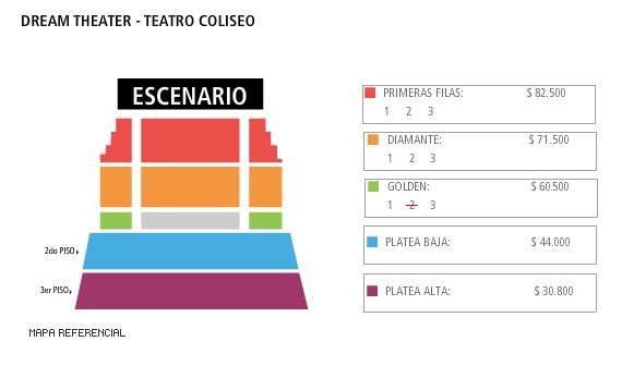 Mapa Dream Theater Chile 2016