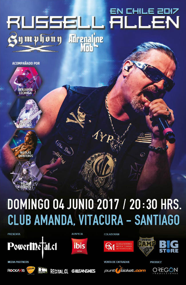 Afiche Oficial RUSSELL ALLEN EN CHILE 2017 opt