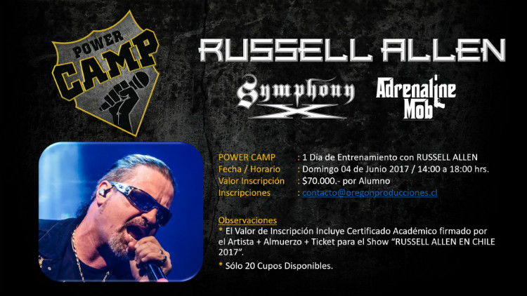 Promo Power Camp RUSSELL ALLEN EN CHILE 2017 opt