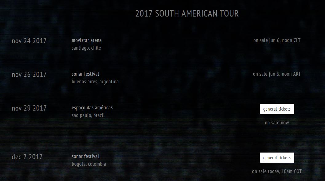 Sigur Ros Chile World Tour Fechas Sudamérica 2017