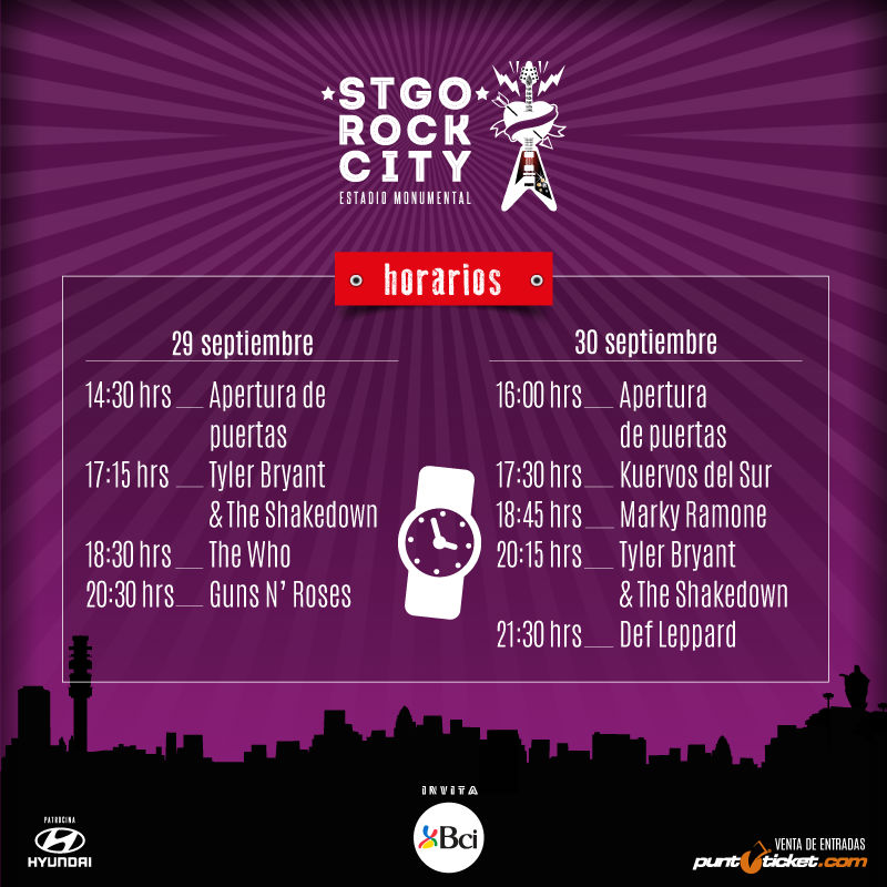 Horarios Stgo Rock City