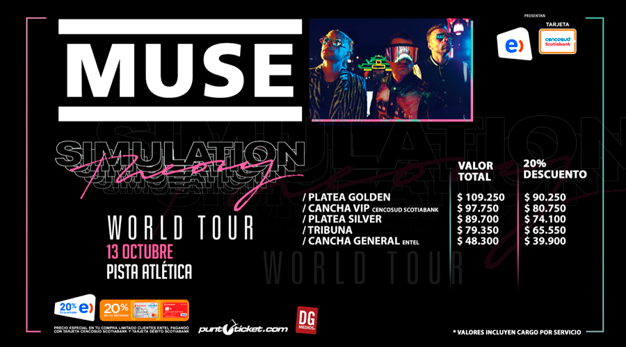 Muse en Chile (2019) - Valores de las entradas