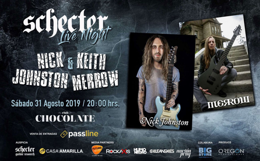 Schecter Live Night - Nick Johnston y KeithMerrow en Chile (2019)