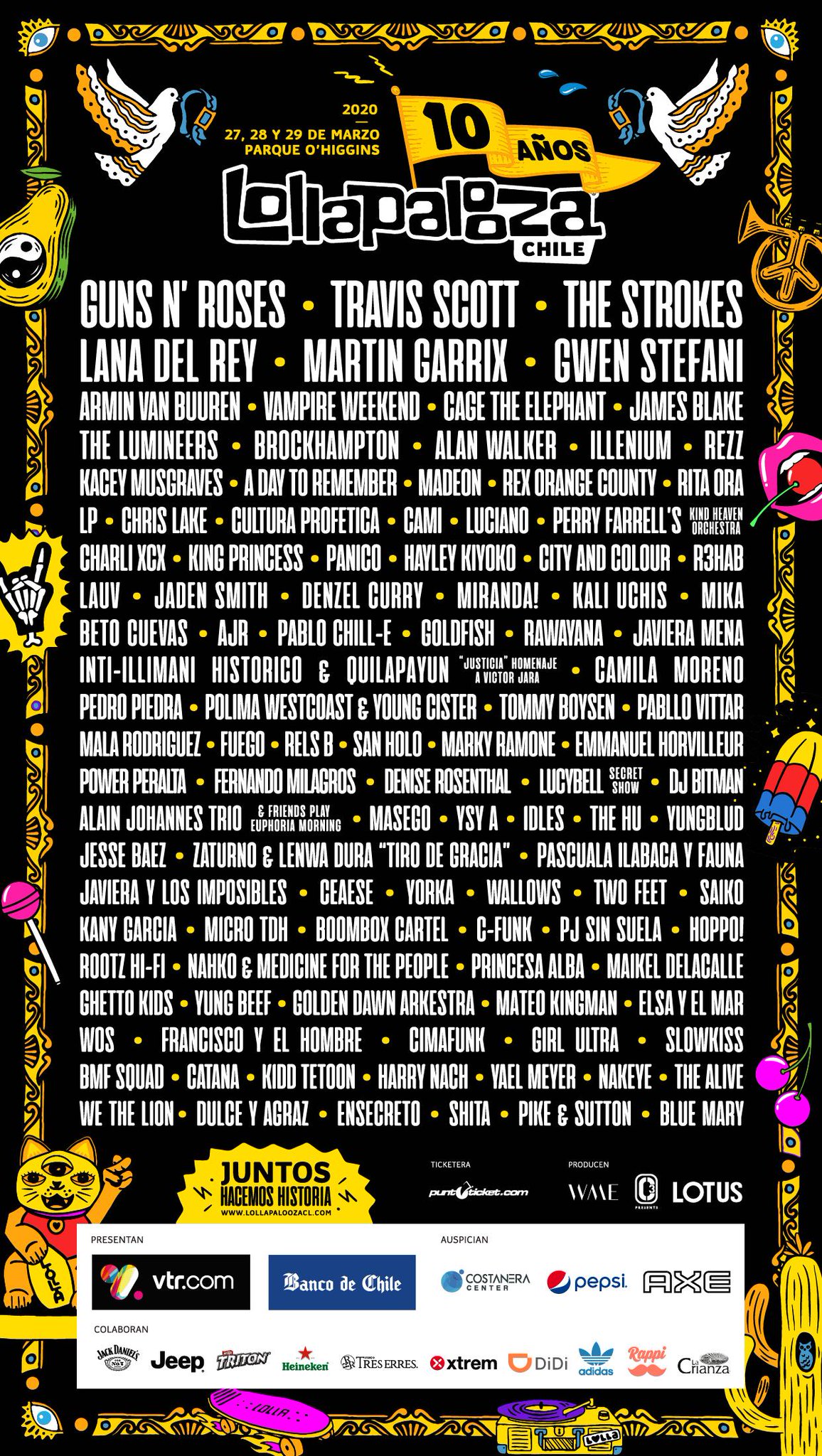 Lollapalooza Chile 2020 - Line-Up completo